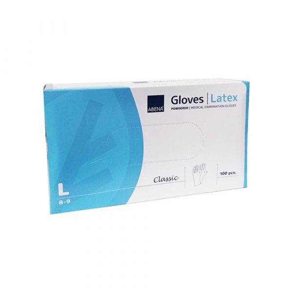 Γάντια Latex Abena Classic Large Με Πούδρα 100τεμάχια 4386 ιατρικά ορθοπεδικά είδη medkey.gr5