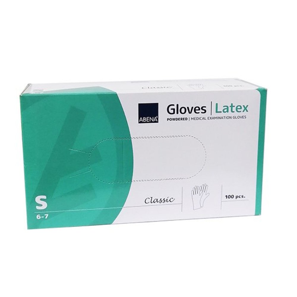 Γάντια Latex Abena Classic Small Με Πούδρα 100τεμάχια 4384 ιατρικά ορθοπεδικά είδη medkey.gr4